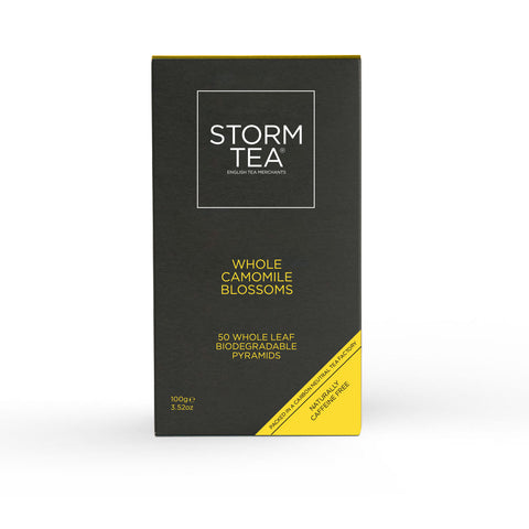 STORM TEA -  WHOLE CAMOMILE BLOSSOMS x50 BIODEGRADABLE PYRAMIDS