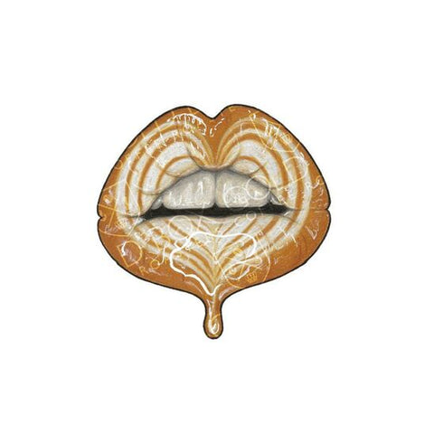 Latte Art Coffee Lips Sticker